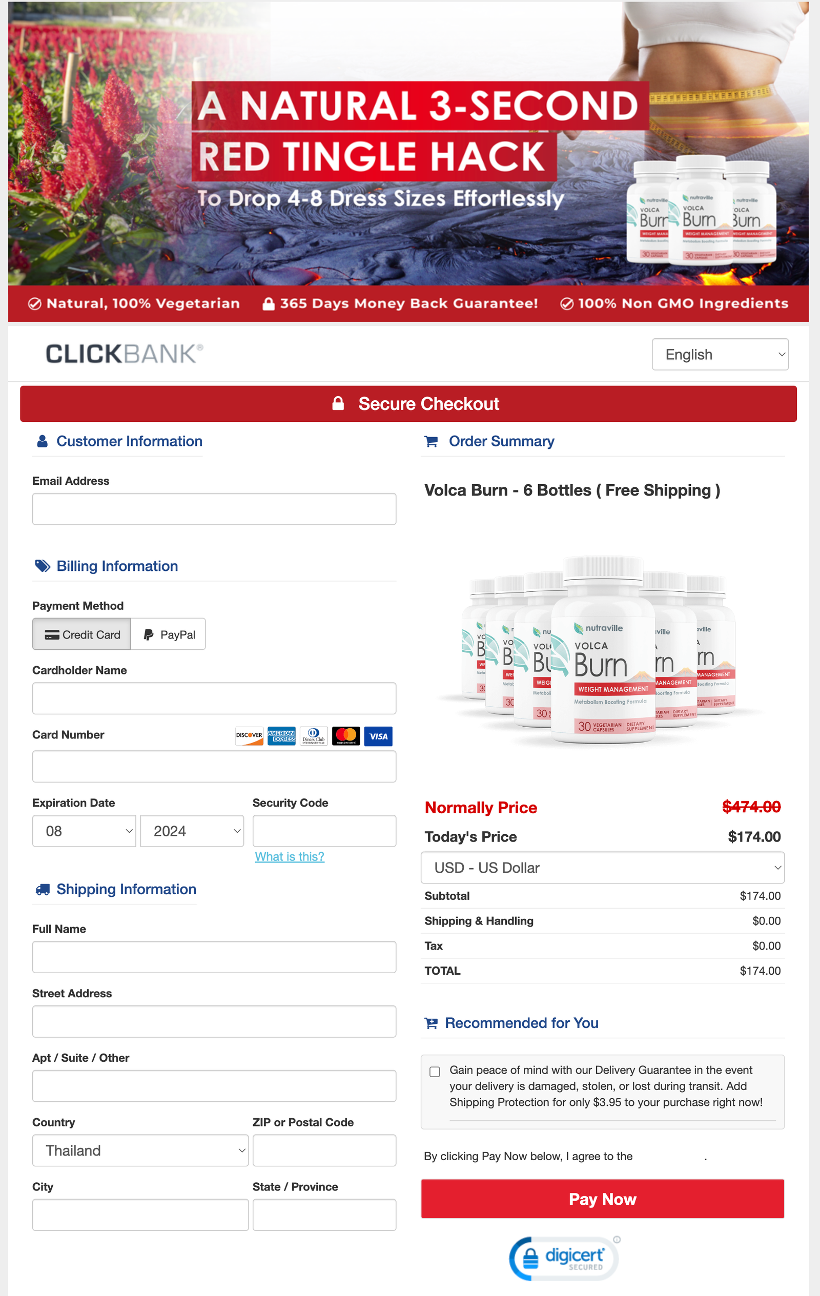 Volca Burn Official Website Secure Order Page